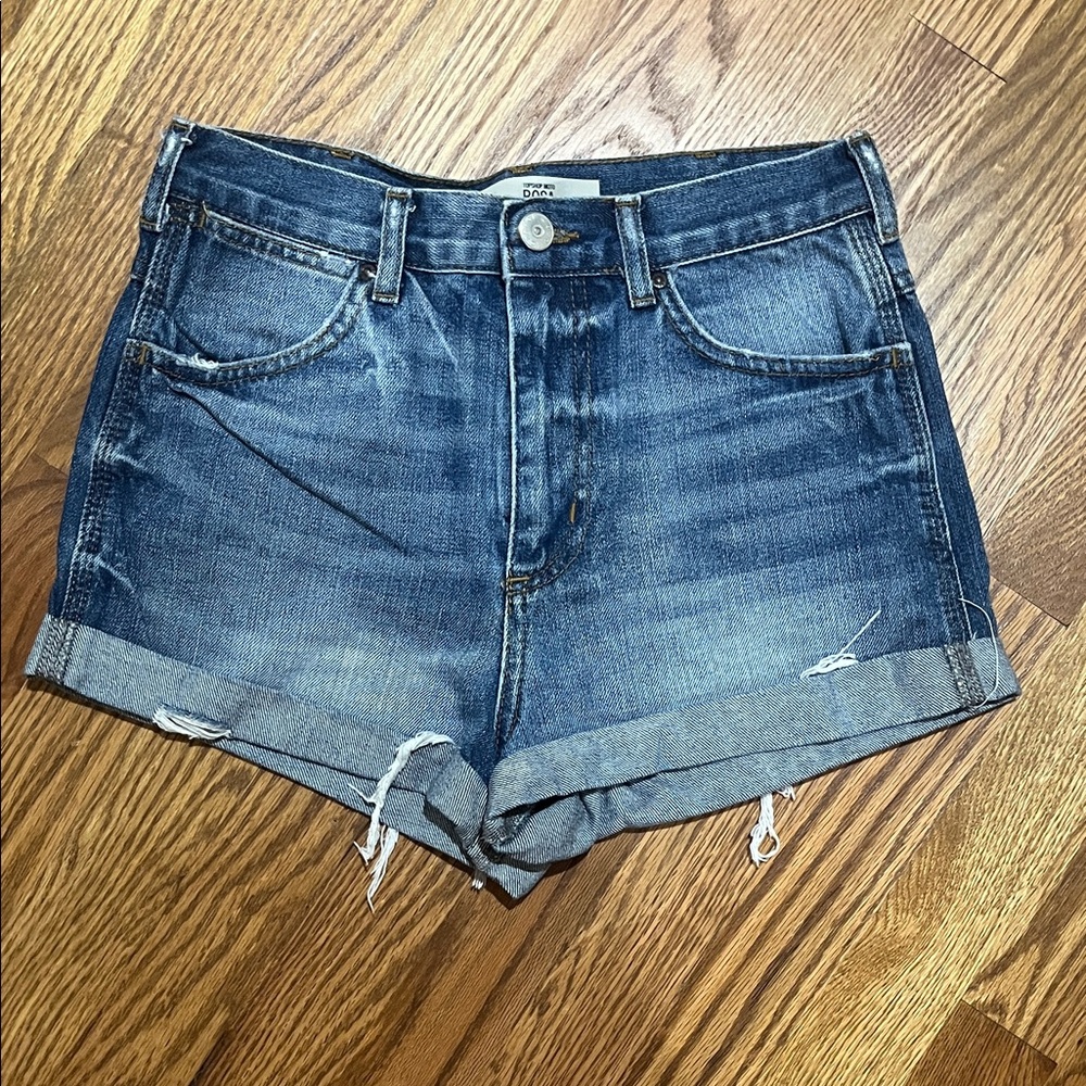 Topshop Dark Blue Jean Shorts